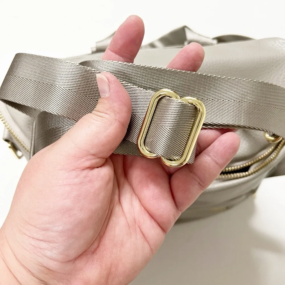 Fawn Design Gray Vegan Leather The Original 12 Pocket Diaper Bag Backpack